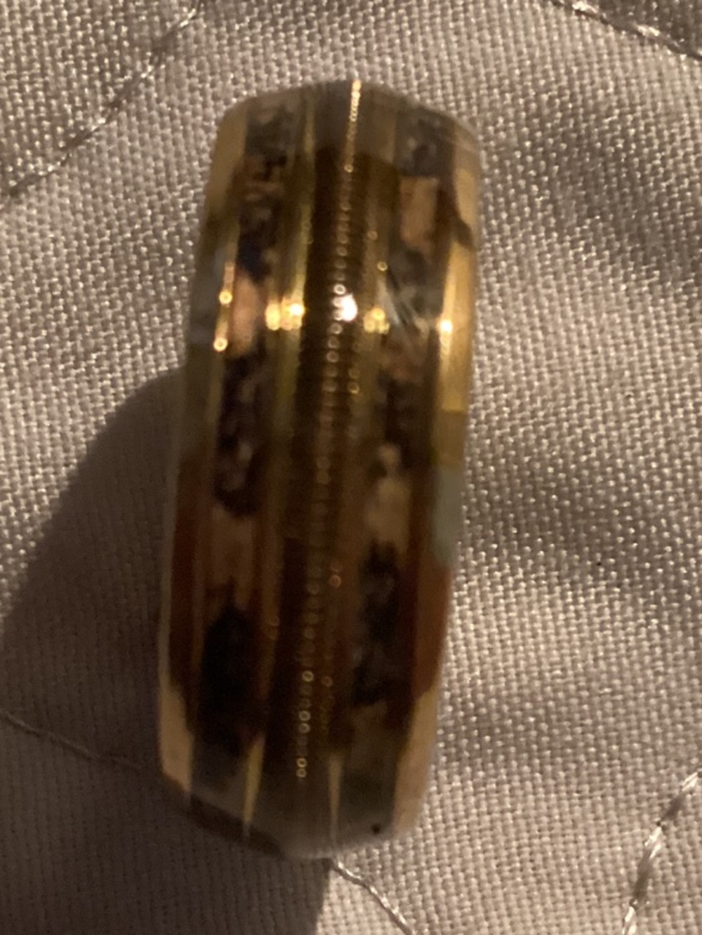 Gold-Tone Textured Hinged Bangle Bracelet